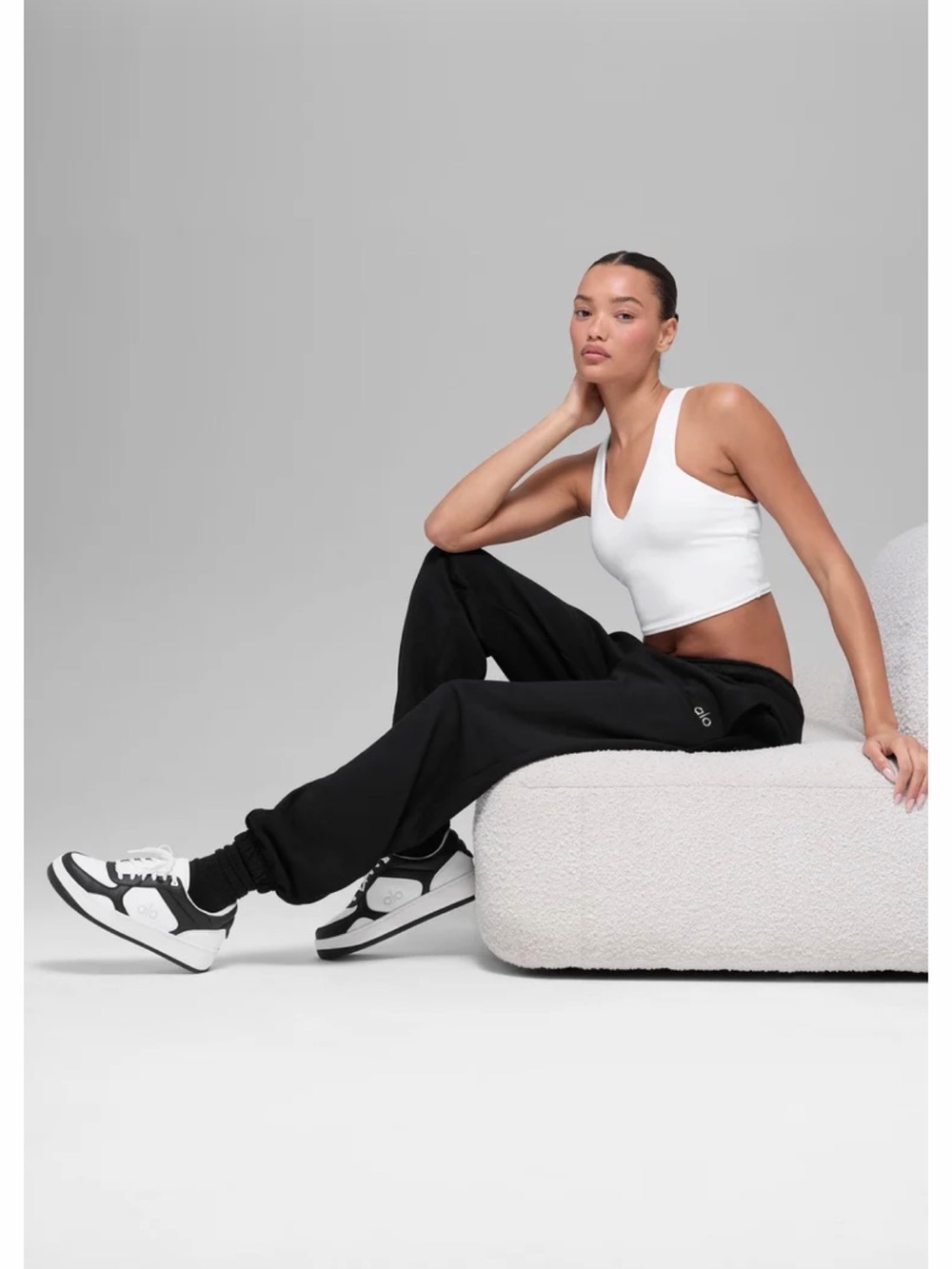 ALO Yoga black white sneakers